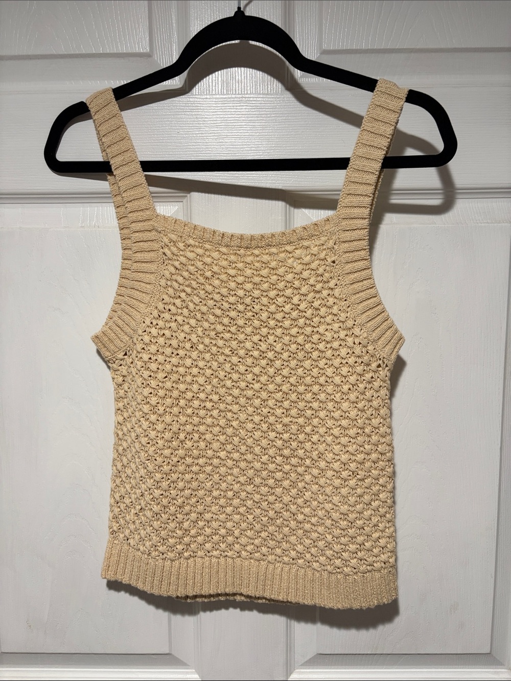 J. Crew Cream Knit Square-Neck Tank